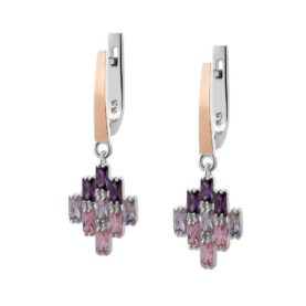 Silver earrings with synthetic stones