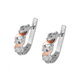 Silver earrings with synthetic stones