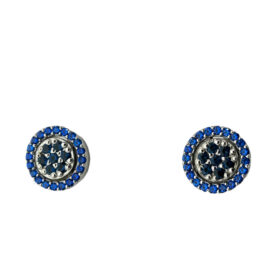 Silver earrings with synthetic stones