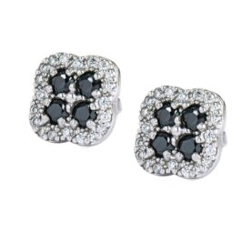 Silver earrings with synthetic stones