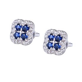 Silver earrings with synthetic stones