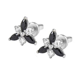 Silver earrings with synthetic stones