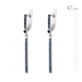 Silver earrings with synthetic stones