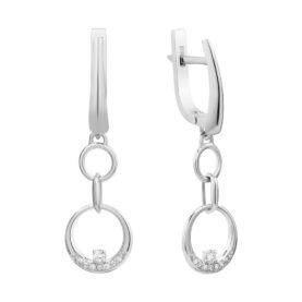 Silver earrings with synthetic stones