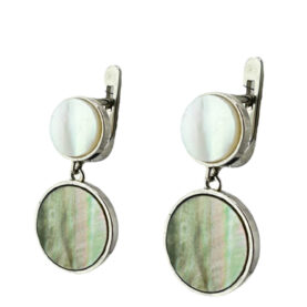 Silver earrings with mother-of-pearl