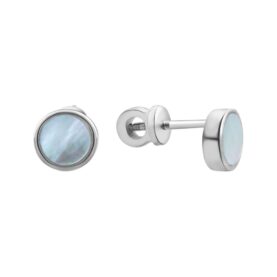 Silver earrings with mother-of-pearl