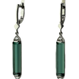 Silver earrings with synthetic stones