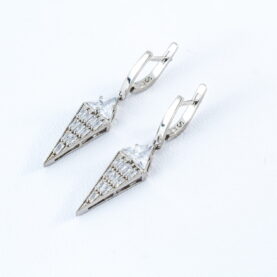 Silver earrings with synthetic stones