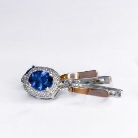 Silver earrings with synthetic stones