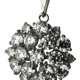Silver pendant with synthetic stones