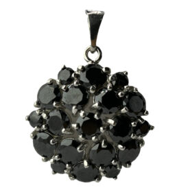 Silver pendant with synthetic stones