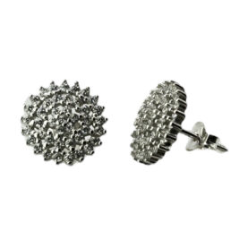 Silver earrings-studs with synthetic stones