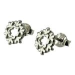 Silver earrings-studs Flower