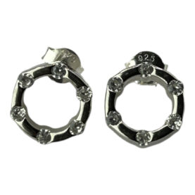 Silver earrings-studs with synthetic stones