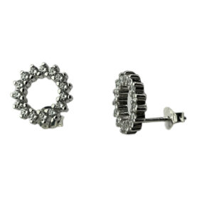 Silver earrings-studs with synthetic stones