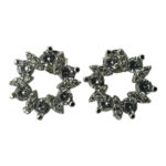 Silver earrings-studs with synthetic stones
