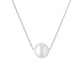 Silver necklace with pearls