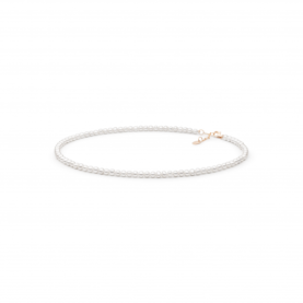 Silver necklace with pearls