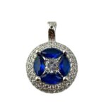 Stella jewelry rhodium silver pendant with synthetic stones