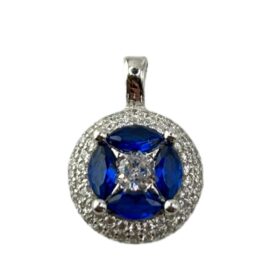 Stella jewelry rhodium silver pendant with synthetic stones