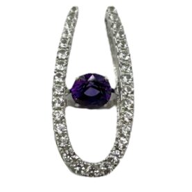Stella jewelry rhodium silver pendant with synthetic stones