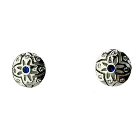 Stella jewelry rhodium silver earrings with synthetic stones