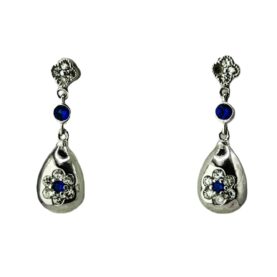 Stella jewelry rhodium silver earrings with synthetic stones