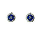 Серьги Stella jewelry из серебра с родием и синтетическими камнями