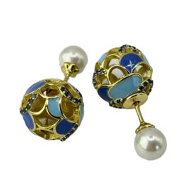 Stella jewelry gold-plated silver earrings with synthetic stones