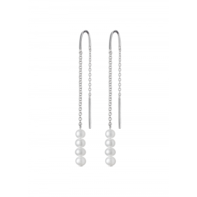 Silver earrings with pearls