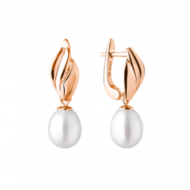 Silver earrings with pearls