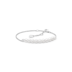 Silver bracelet with pearls