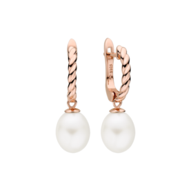 Silver earrings with pearls