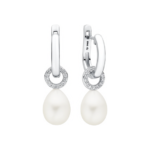 Silver earrings with pearls