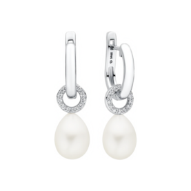 Silver earrings with pearls