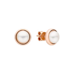 Gold-plated silver earrings-studs with pearls