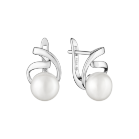 Silver earrings with pearls
