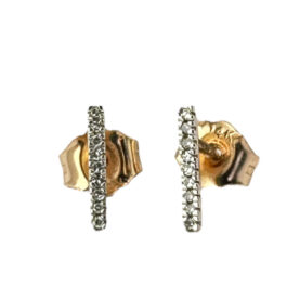 Gold earrings with diamonds